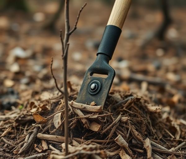 Brush clearing tool cutting dry vegetation